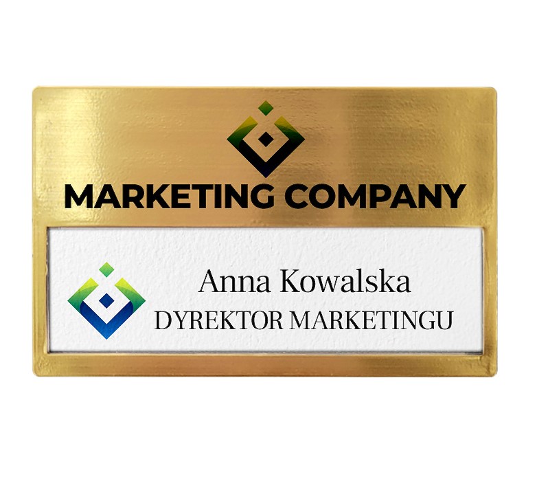 Name Badge with Window and Safety Pin